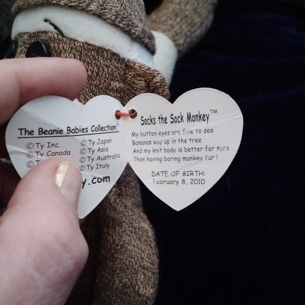 TY Socks the Sock Monkey - Picture 2 of 6